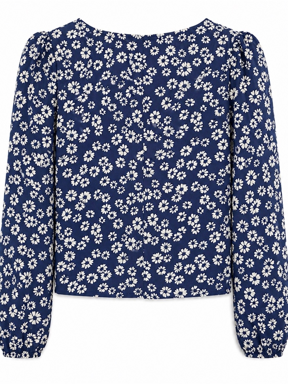 Reformation Floral Blue Top Long Sleeve Button Front V Neck Size XS - Picture 4 of 10